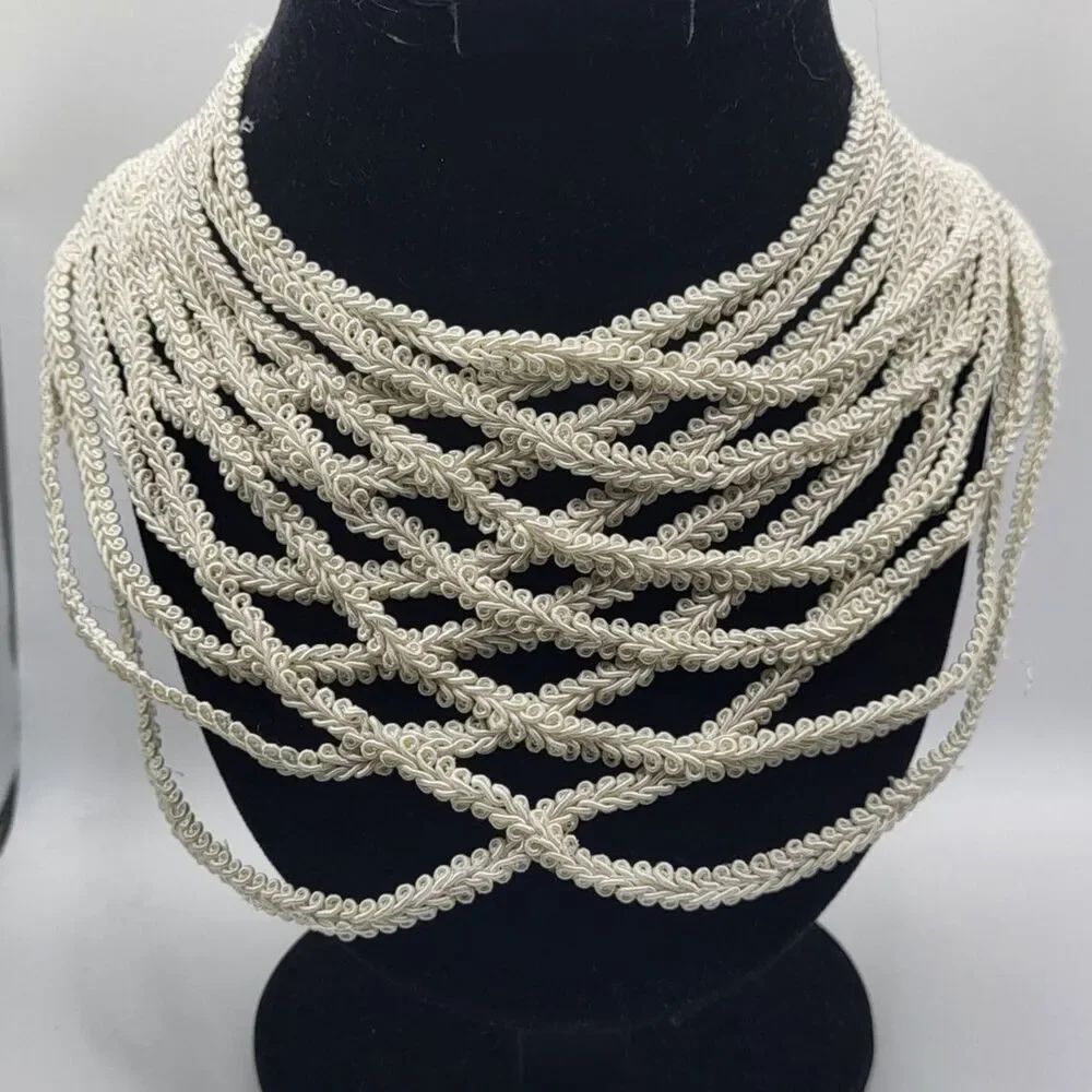 Vintage Ivory Corded Applique Sew On 12in by 8in